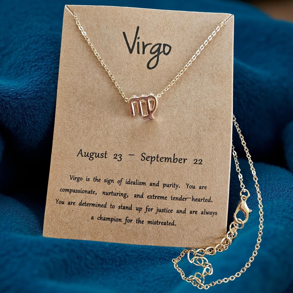 Virgo Zodiac Necklace Gold-Tone